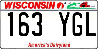 WI license plate 163YGL