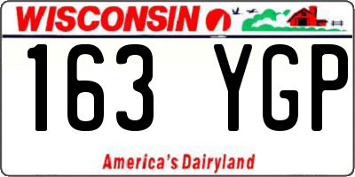 WI license plate 163YGP