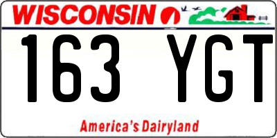 WI license plate 163YGT