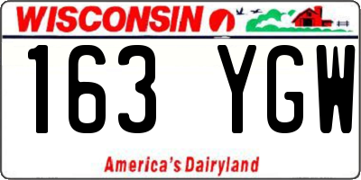 WI license plate 163YGW