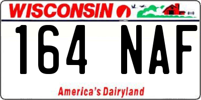 WI license plate 164NAF