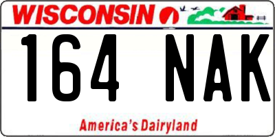 WI license plate 164NAK