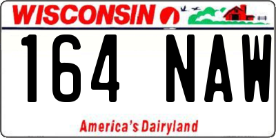 WI license plate 164NAW
