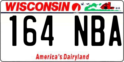 WI license plate 164NBA