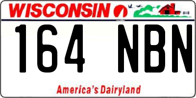 WI license plate 164NBN