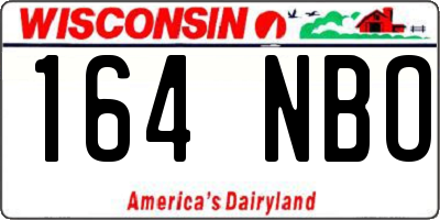 WI license plate 164NBO