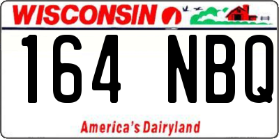 WI license plate 164NBQ