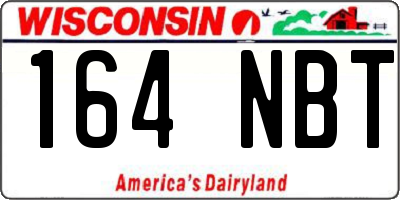 WI license plate 164NBT