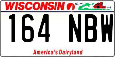 WI license plate 164NBW