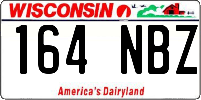 WI license plate 164NBZ