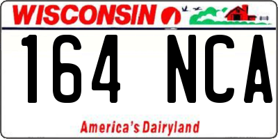 WI license plate 164NCA