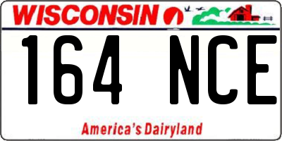 WI license plate 164NCE