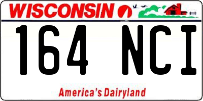 WI license plate 164NCI