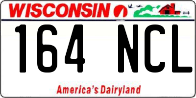 WI license plate 164NCL