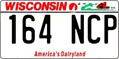 WI license plate 164NCP