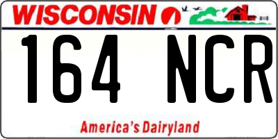 WI license plate 164NCR