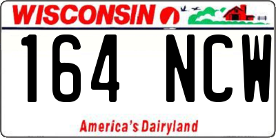 WI license plate 164NCW