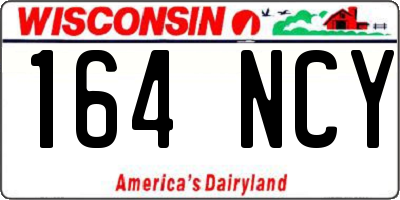 WI license plate 164NCY