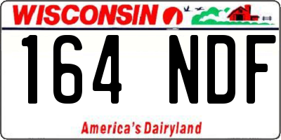 WI license plate 164NDF