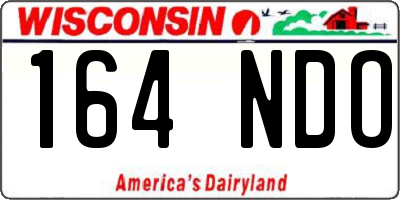 WI license plate 164NDO