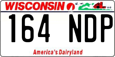 WI license plate 164NDP