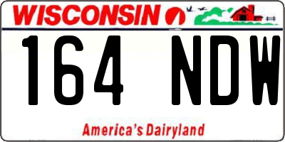 WI license plate 164NDW