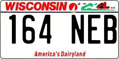 WI license plate 164NEB