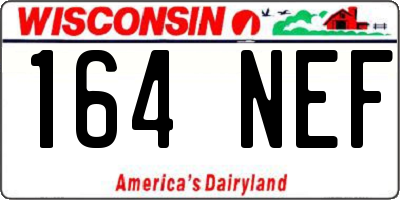 WI license plate 164NEF