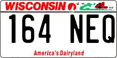 WI license plate 164NEQ
