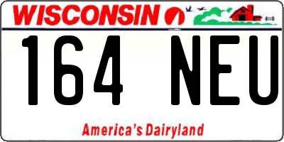 WI license plate 164NEU