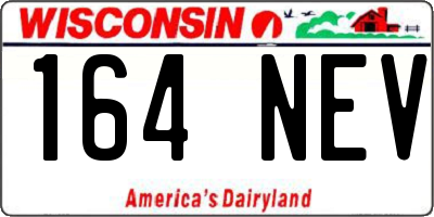 WI license plate 164NEV