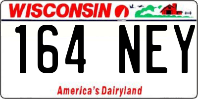 WI license plate 164NEY