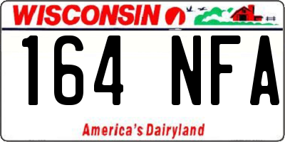 WI license plate 164NFA