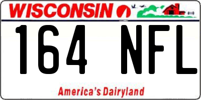 WI license plate 164NFL