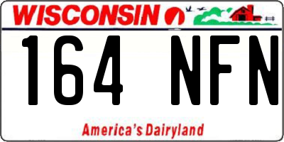 WI license plate 164NFN