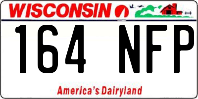 WI license plate 164NFP