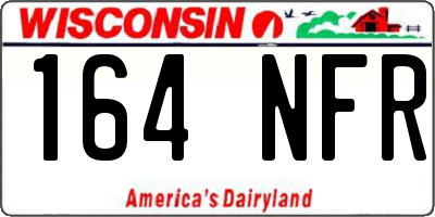 WI license plate 164NFR