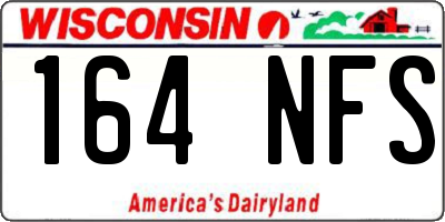 WI license plate 164NFS
