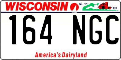 WI license plate 164NGC