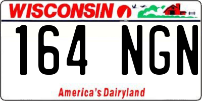 WI license plate 164NGN