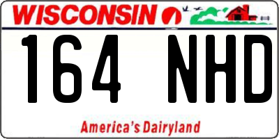 WI license plate 164NHD