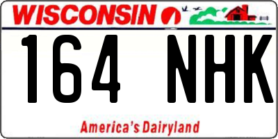 WI license plate 164NHK