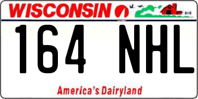 WI license plate 164NHL