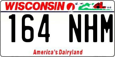 WI license plate 164NHM