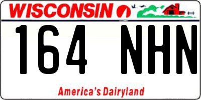 WI license plate 164NHN