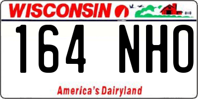 WI license plate 164NHO