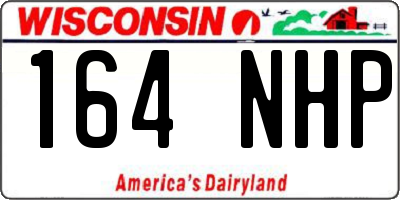 WI license plate 164NHP