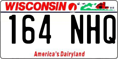 WI license plate 164NHQ