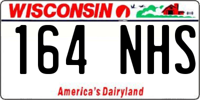 WI license plate 164NHS