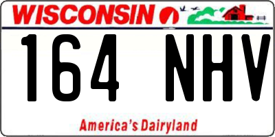 WI license plate 164NHV